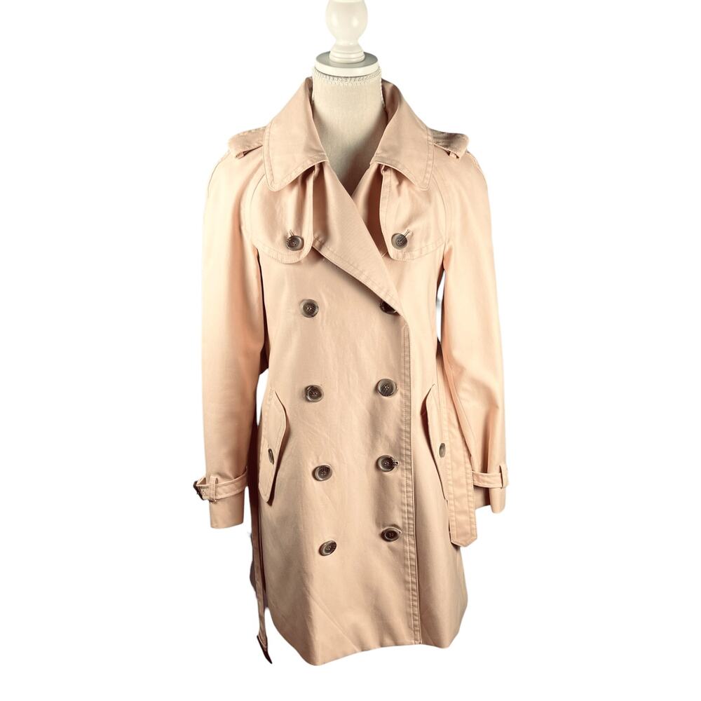 Coach Quartz Pink Double Breasted Belted Trench Coat Size 4 - Picture 15 of 16